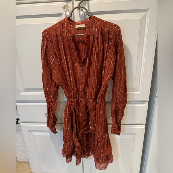 Ulla Johnson Della Dress Orange 4 - Picture 4 of 6